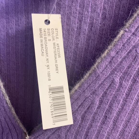 Sydney Easton Purple Lambswool & Angora Cardigan Sweater Pockets Size Small NWT - Picture 10 of 11